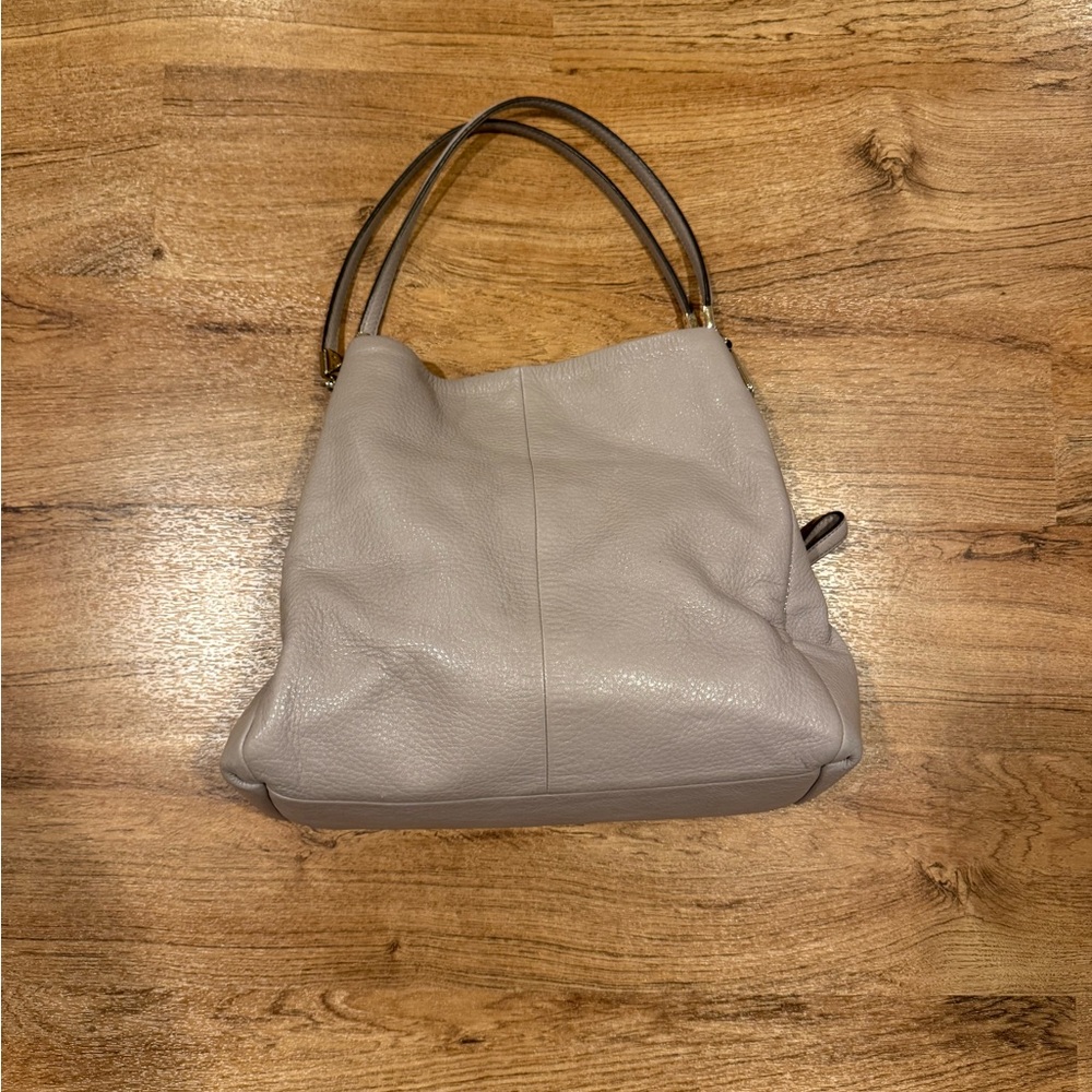 COACH Pheobe Gray Pebbled Madison Handbag